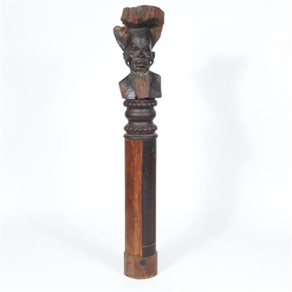 Appraisal: CARVED DARK WOOD BUST OF AN AFRICAN MAN WITH BEARD