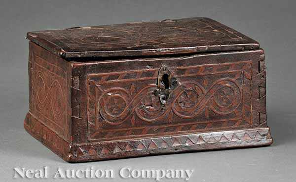 Appraisal: A Continental Walnut and Inlaid Document Box th c dovetail