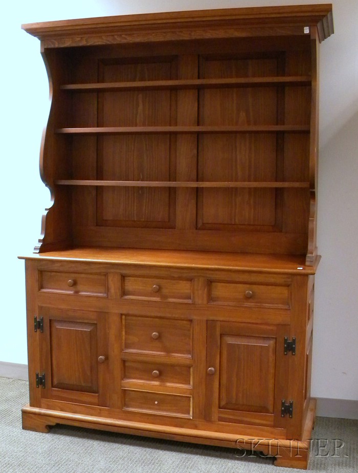 Appraisal: Donald A Dunlap Pine Hutch in two parts drawer bottom