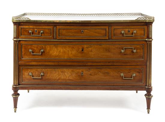 Appraisal: Sale Lot A Directoire Mahogany Commode circa having a three-quarter