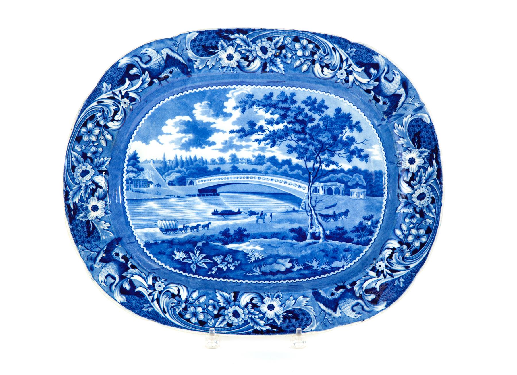 Appraisal: HISTORICAL BLUE STAFFORDSHIRE PLATTER England nd quarter- th century Upper