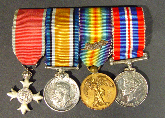 Appraisal: World War I millitary dress medal group comprising - War