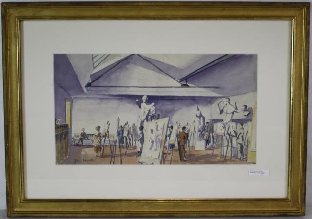 Appraisal: JOHN LAVALLE - MA NY FRAMED ANDGLAZED WATERCOLOR DEPICTING AN