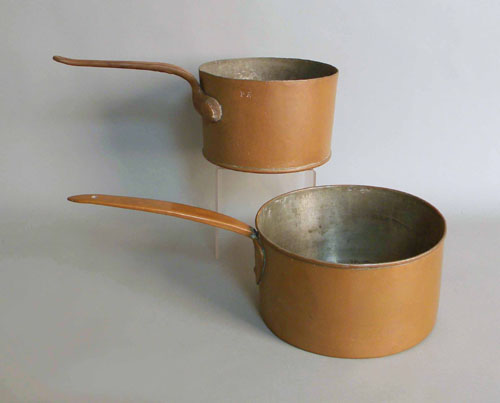 Appraisal: Two copper pans one impressed International Retinning Co N Y