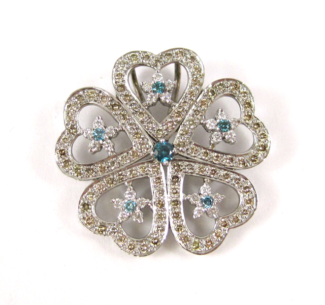 Appraisal: FANCY BLUE-GREEN DIAMOND SLIDER PENDANT The k white gold pendant