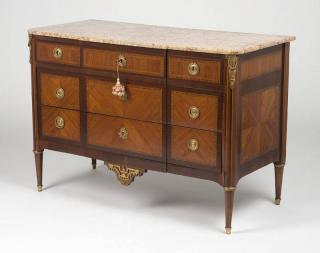 Appraisal: A Directoire gilt bronze Circa the shaped rectangular top of