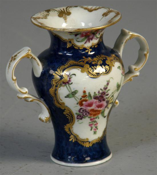 Appraisal: Late th century Worcester porcelain twin-handled vase of baluster form