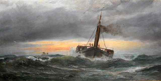 Appraisal: HENRY EDWARD TOZER - A paddle steamer in murky waters