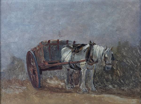 Appraisal: Property of various owners 'Horse and cart' unsigned oil on