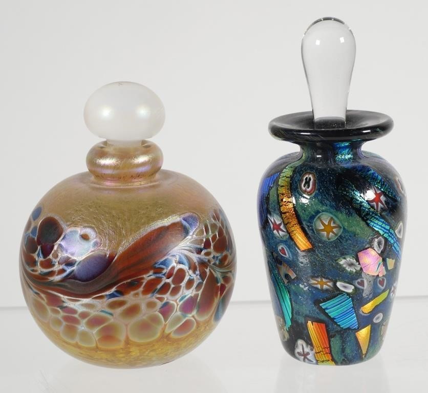 Appraisal: Two iridescent art glass bottles both in fine condition both