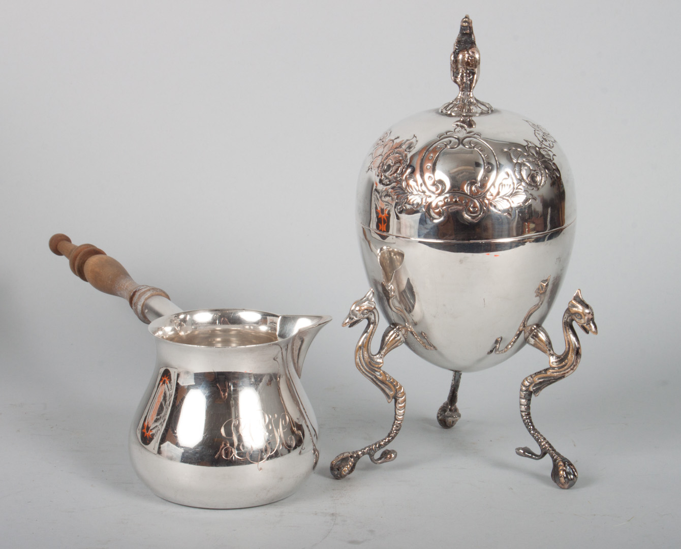 Appraisal: Revere sterling silver pipkin with wood handle together with a