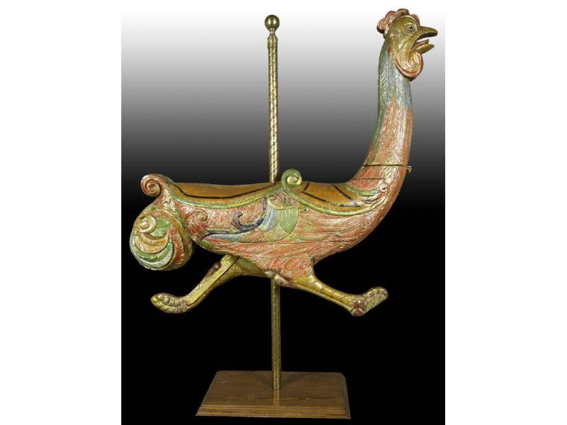 Appraisal: Wood Carousel Rooster Description '' x '' Wood base and