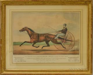 Appraisal: Two Framed Currier Ives Lithographs of Horse Racing Two Framed