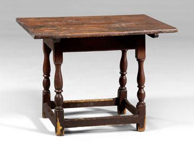 Appraisal: Red-painted Southern tavern table poplar yellow pine and other mixed