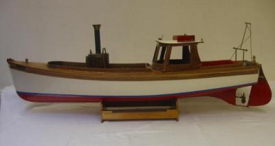 Appraisal: A model steam launch Clare painted wood kit construction by