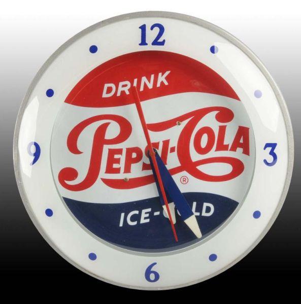 Appraisal: Pepsi-Cola Electric Light-Up Clock Description Circa s Beautiful bright clean