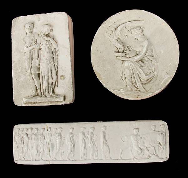 Appraisal: A group of thirteen Italian plaster intaglios depiciting Classical subjects