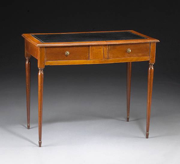 Appraisal: A Directoire style mahogany table a ecrire first half th