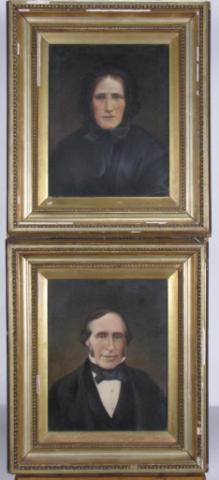 Appraisal: Pair of th Century Portraits unsigned x oil on canvas