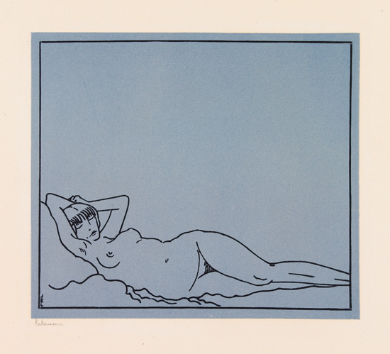 Appraisal: JEAN- MIL LABOUREUR Le Lit Woodcut printed in black with