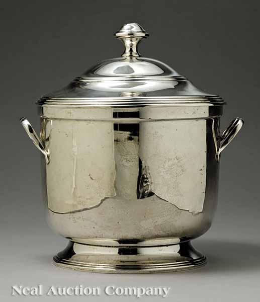 Appraisal: An American Sterling Silver Ice Bucket and Cover Fisher th