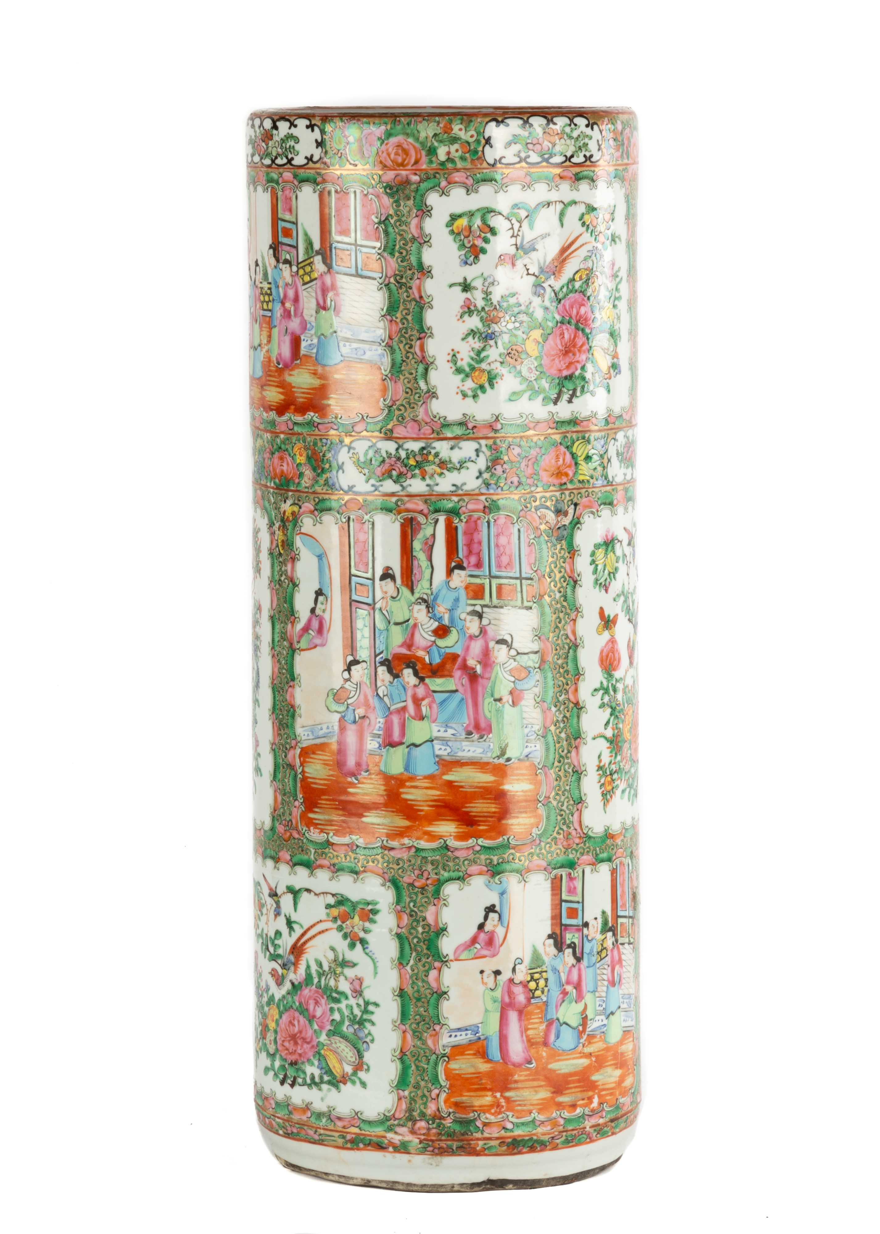 Appraisal: CHINESE ROSE MEDALLION UMBRELLA STAND th century