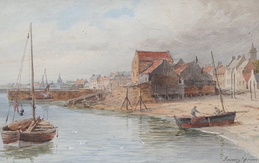 Appraisal: HERON James British - ''Looking West '' Harbor Scene Watercolor