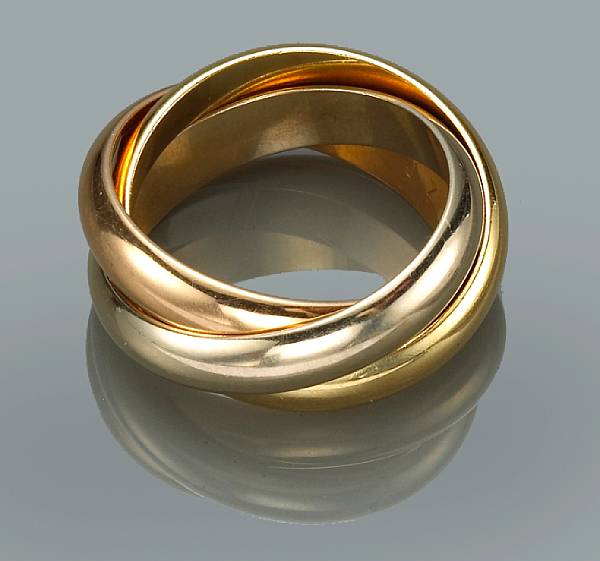 Appraisal: An eighteen karat gold tricolor rolling ring Cartier one ring