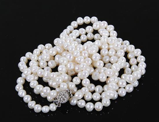 Appraisal: Pearl necklace - mm triple strand Baroque pearls L Provenance