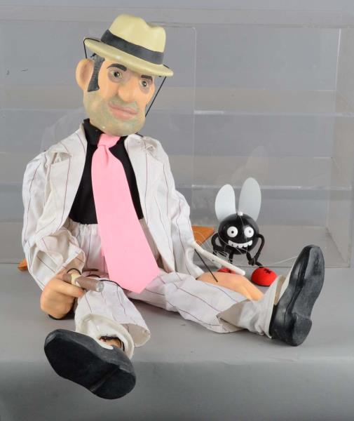 Appraisal: Well Dressed Mobster Plaster Marionette This figure has bloodshot tired