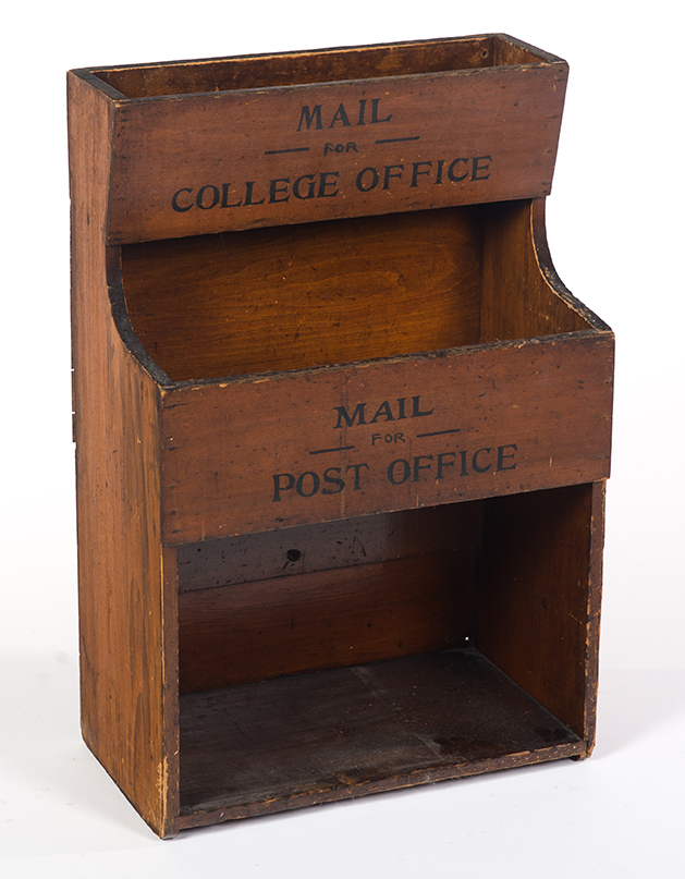 Appraisal: AMERICAN POST OFFICE MAIL SORTER Early th century pine Two-tier