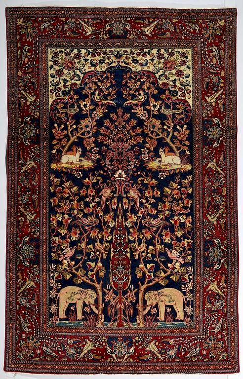 Appraisal: Vintage Persian Kashan Meditation Rug ' x ' Vintage Persian