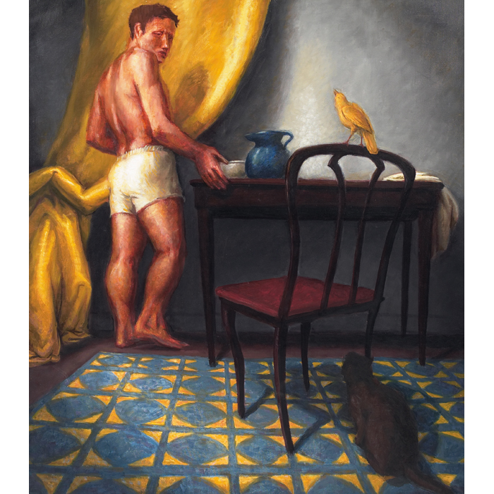 Appraisal: Hugh Auchincloss Steers American - Canary and Cat oil on