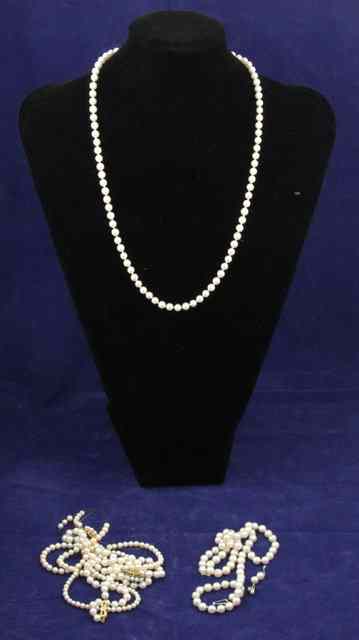 Appraisal: A single strand pearl necklace by Mikimoto the k clasp