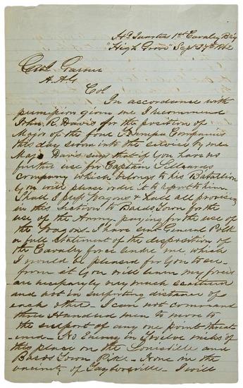 Appraisal: John A WHARTON - Kentucky Campaign Autograph letter signed in