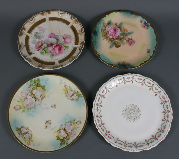 Appraisal: Four porcelain platters floral and geometric design Royal Rudolstadt etc