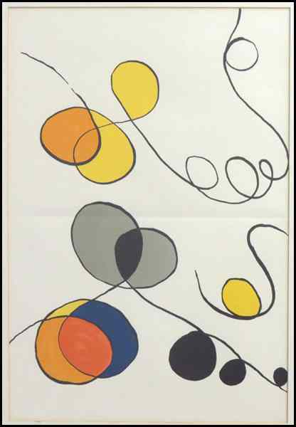 Appraisal: ALEXANDER CALDER AMERICAN - MERGING CURVES Color lithograph from Derriere