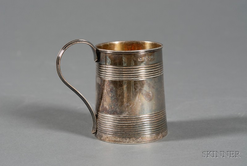 Appraisal: George III Silver Mug London makers' mark rubbed likely Peter