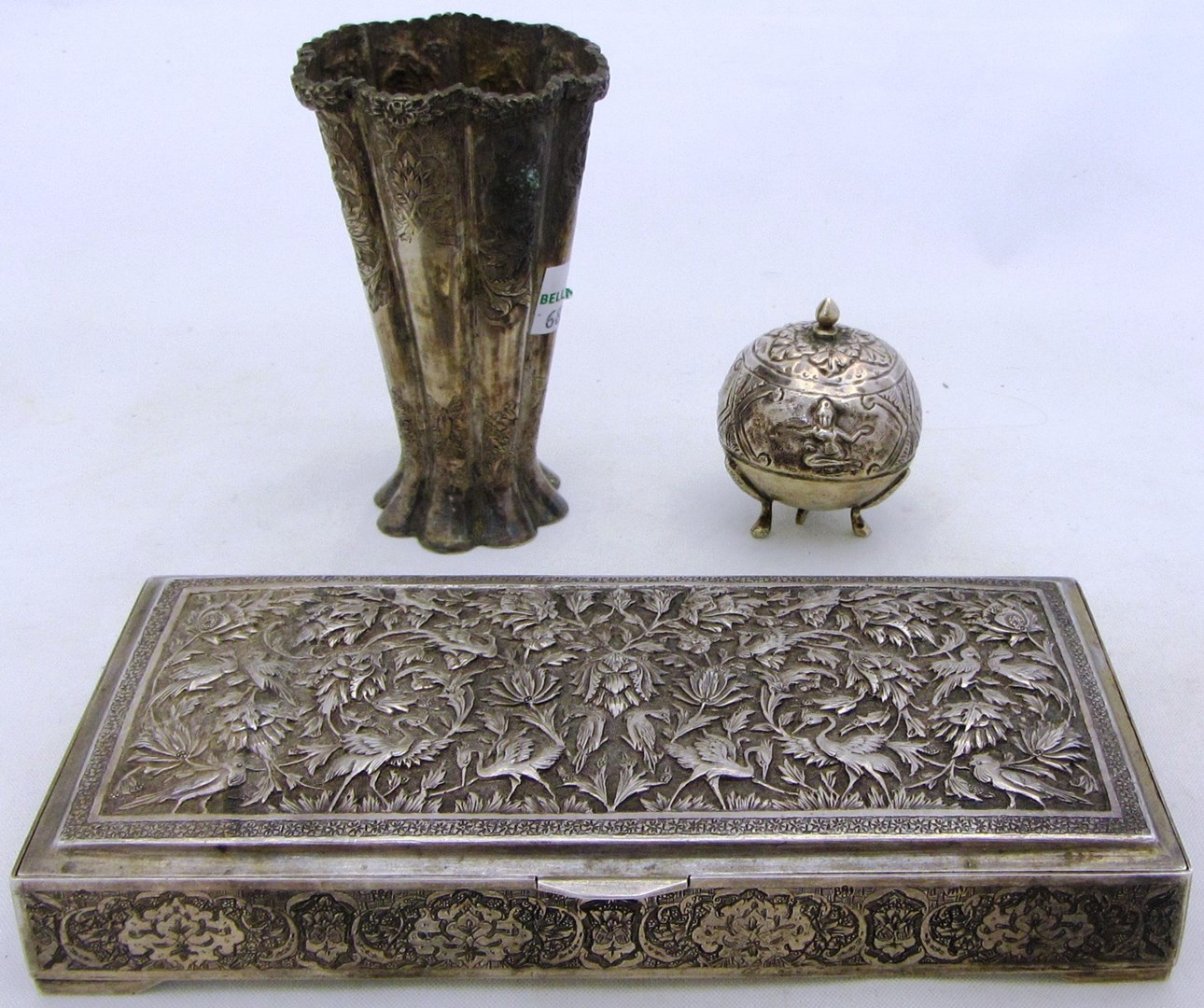 Appraisal: Eastern wares comprising a rectangular hinge lidded box the cover