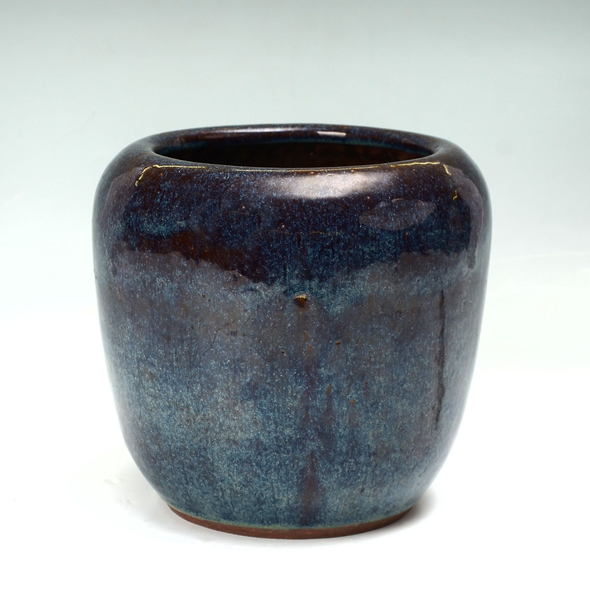 Appraisal: CHINESE BLUE MOTTLED QING SIGNED VASE Chinese mottled glaze vase