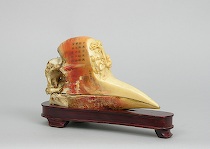 Appraisal: A Carved Hornbill Scull ca th Century This is a