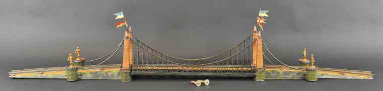 Appraisal: a MARKLIN GAUGE ''O'' SUSPENSION BRIDGE Beautifully detailed hand enameled