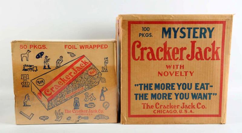 Appraisal: Lot of Cracker Jack Cardboard Display Boxes The larger carton