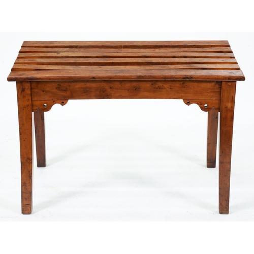 Appraisal: A yew wood luggage rack with slatted top frame with