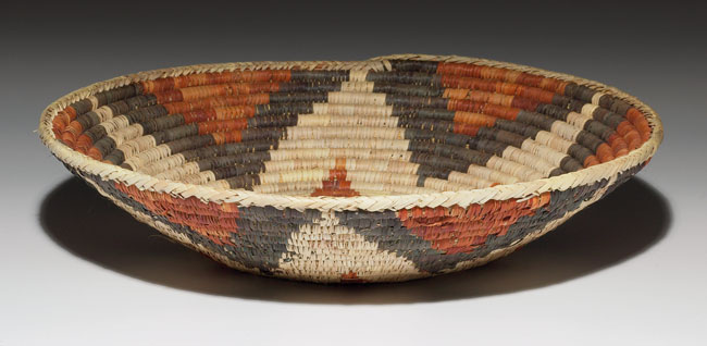 Appraisal: Navajo wedding basket polychrome geometric design w x h