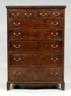 Appraisal: North Carolina Federal tall chest walnut with yellow pine secondary