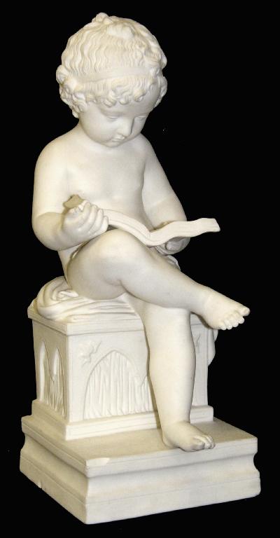 Appraisal: Parian ware figure of a seated boy on a rectangular