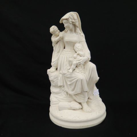 Appraisal: th Century Parian Figurine of Mother Children circa