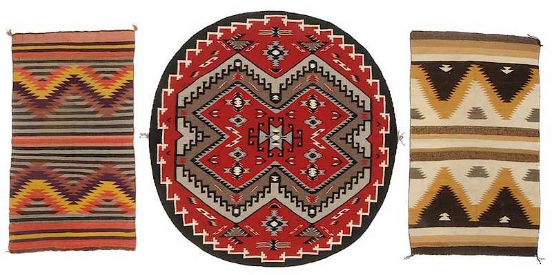 Appraisal: Three Navajo Weavings late th early th century two Eye