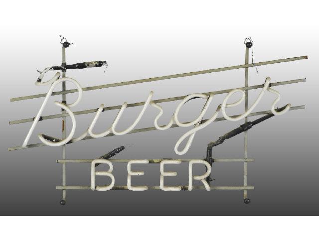 Appraisal: Burger Beer Neon Sign Description Circa s Light soiling Mounted